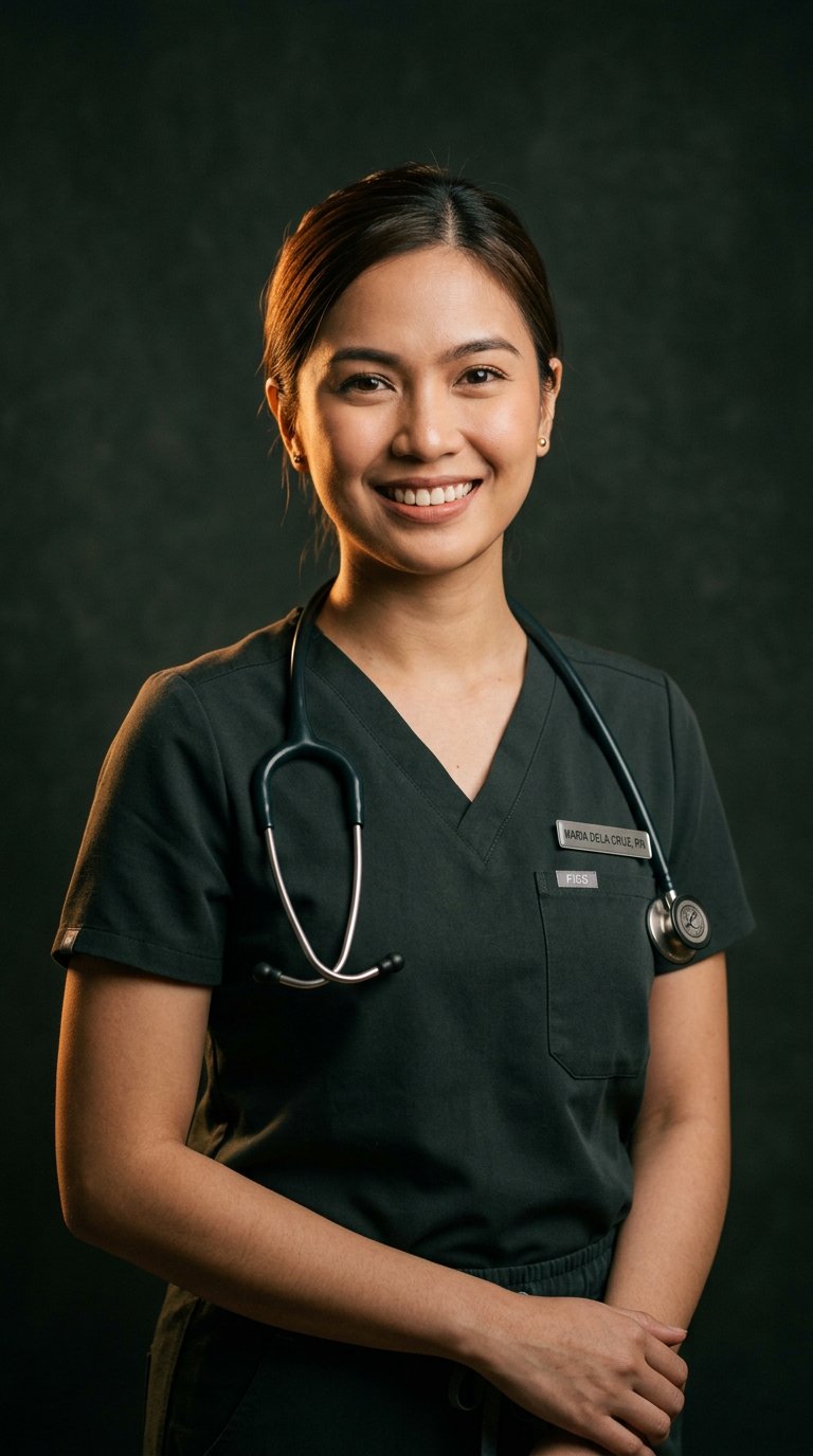 Healthcare professional in scrubs with a stethoscope